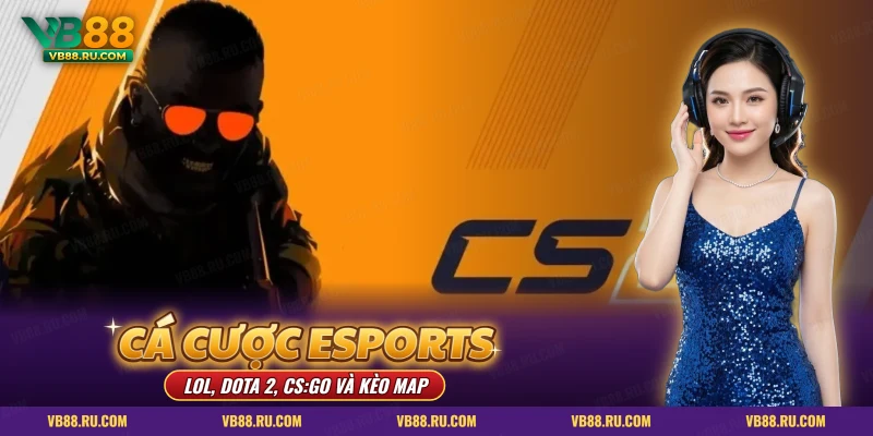 Cá cược Esports VB88 với nhân vật game CS2, sắc cam chủ đạo