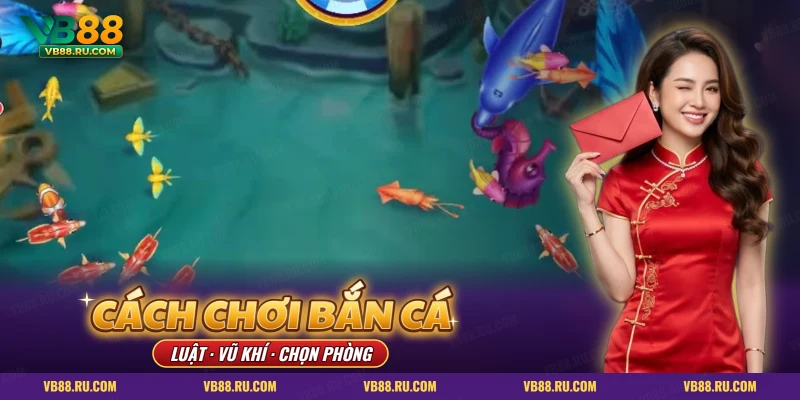 Cách chơi bắn cá VB88 trên màn có cá heo và đàn cá nhỏ