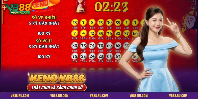Keno VB88 với bảng thống kê số về nhiều và số về ít