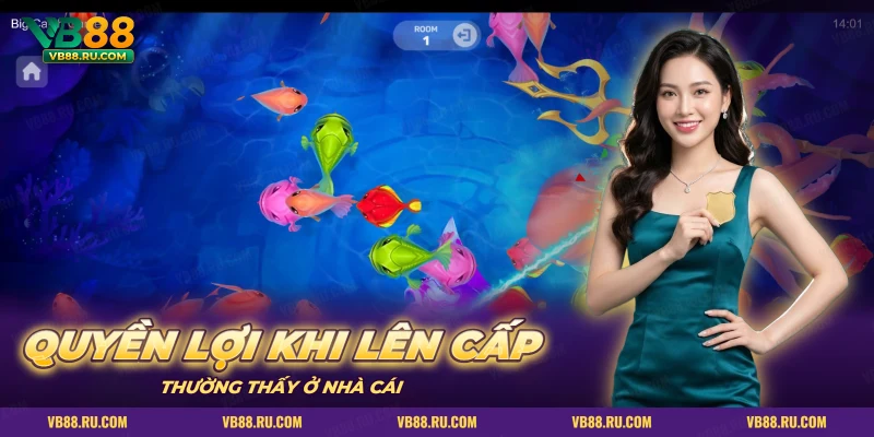 Bàn bắn cá trực tuyến với cá xanh, cá hồng giữa nền biển