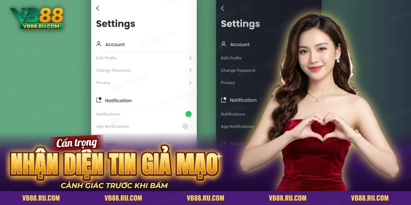 Màn hình cài đặt tài khoản với mục chỉnh sửa hồ sơ và đổi mật khẩu