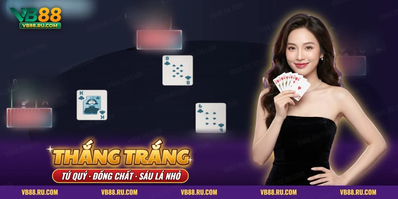 Ba lá bài rải trên bàn tối khi thắng trắng trong Catte