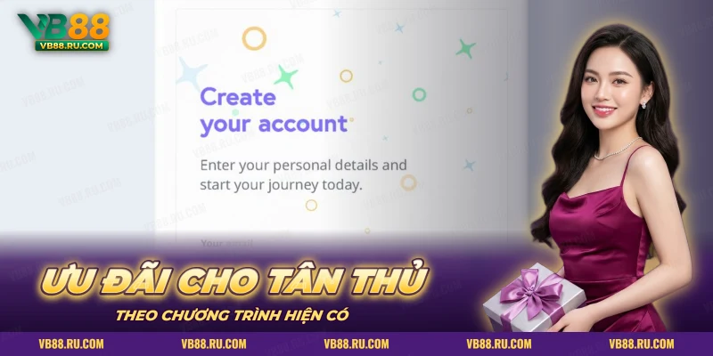 Màn hình tạo tài khoản mới trên điện thoại cho ưu đãi người mới