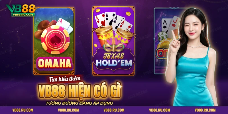 Sảnh game bài online với các ô game Omaha và Texas Hold'em