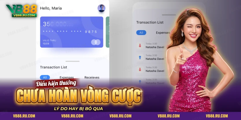 Màn hình ví với thẻ ngân hàng và danh sách giao dịch ra vào