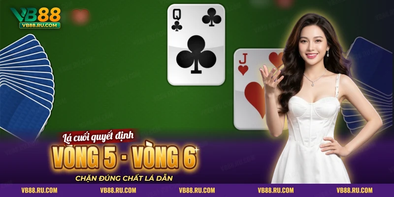 Lá Q chuồn và J cơ ngửa giữa bàn xanh, vòng cuối của Catte