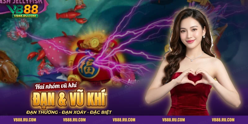 Tia sét tím quét qua túi phúc, nhóm đạn và vũ khí đặc biệt