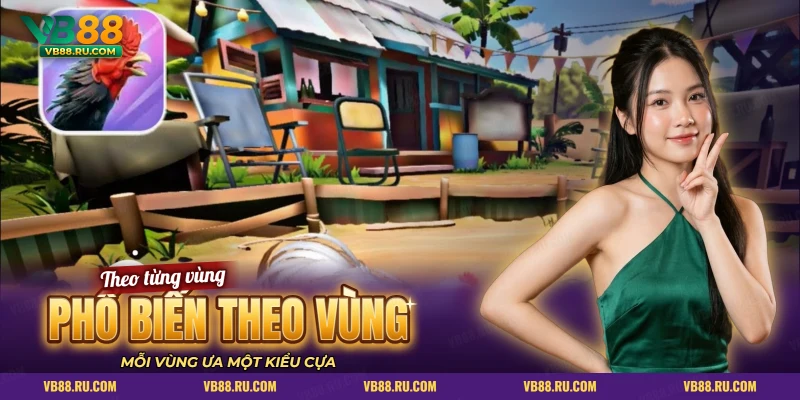 Sân đá gà làng quê có nhà gỗ, ghế xếp và hàng rào trong game